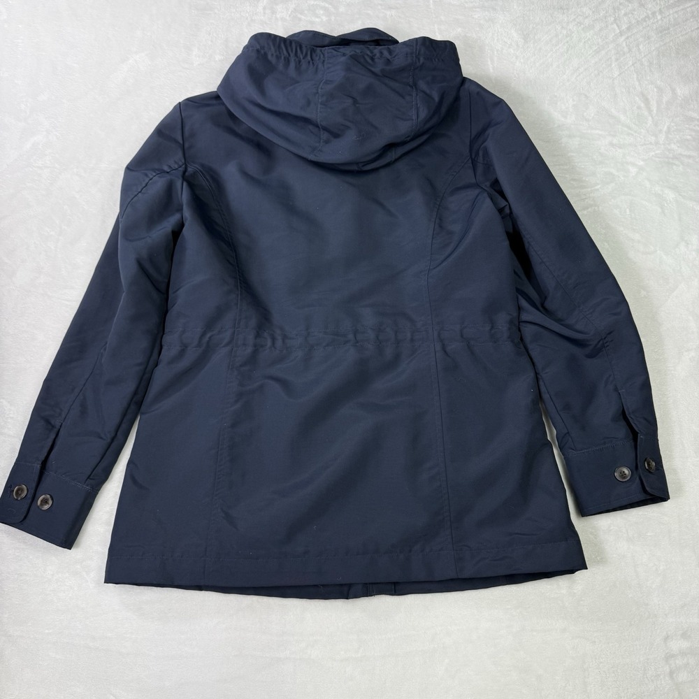 Lands End Jacket Womens Small Blue Hooded Waterproof Lightweight Button Full Zip - Picture 4 of 10